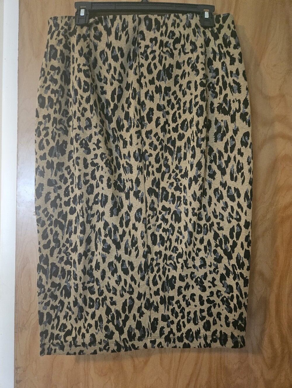 Leopard Print Pencil Skirt - Black and Tan